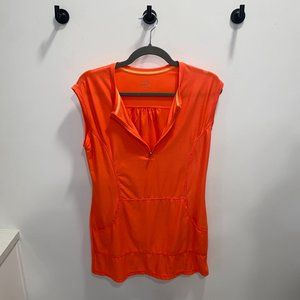Athleta Bright Orange Moisture Wick UPF Swim Shirt Small